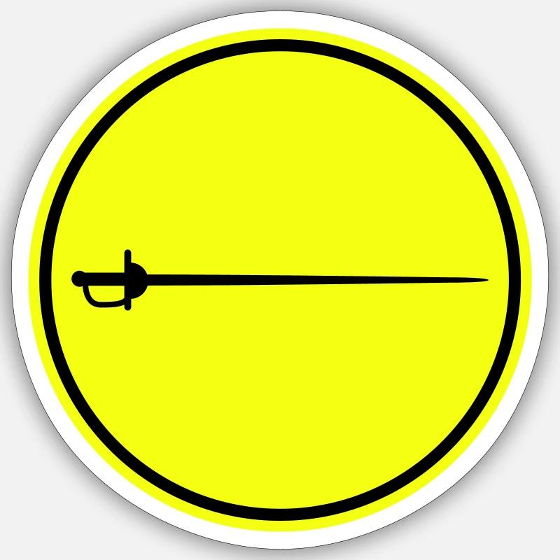 Fechten Schwert - Sticker Größe S (10 x 10 cm) - Mattweiß