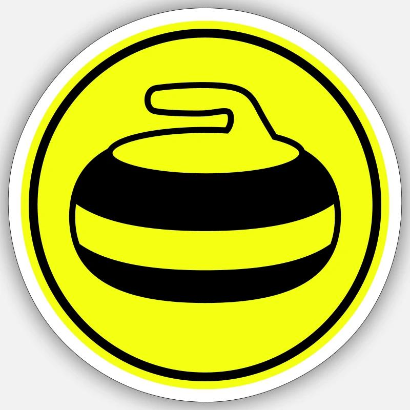 Curling sport - Sticker Größe S (10 x 10 cm) - Mattweiß