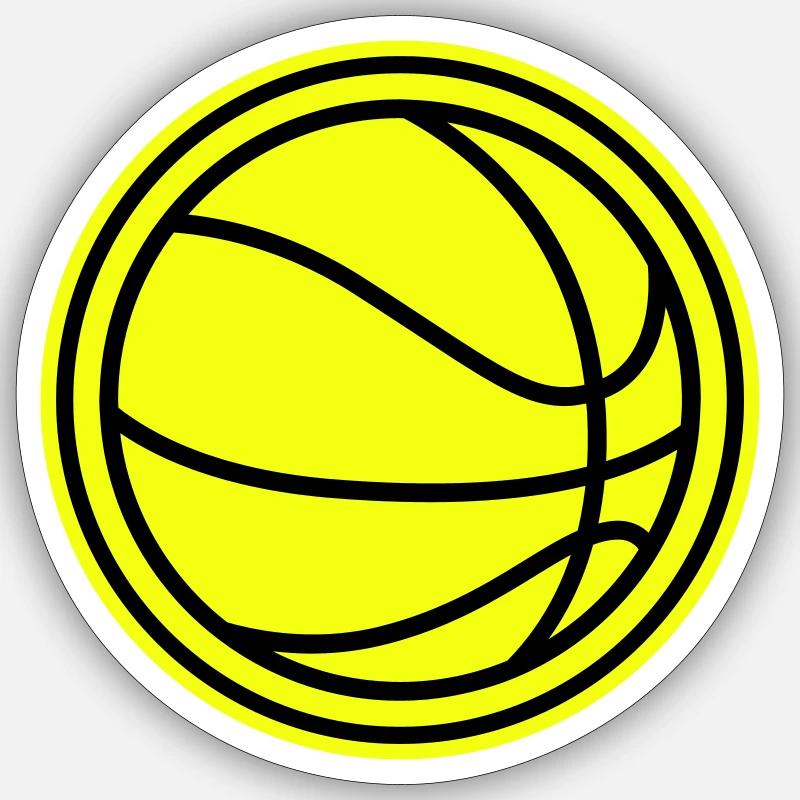 Basket-ball - Sticker taille S (10 x 10 cm) - blanc mat