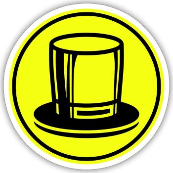 Zylinder Bräutigam - Sticker Größe S (10 x 10 cm) - Mattweiß - Vorne