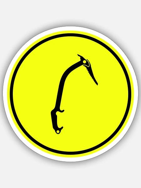 Kletterausrüstung eispickel - Sticker Größe S (10 x 10 cm) - Mattweiß
