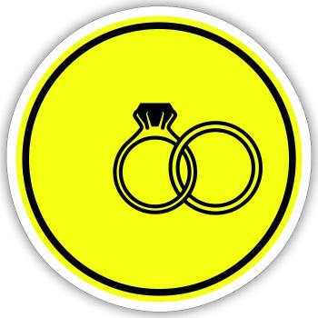 Eheringe symbol - Sticker Größe S (10 x 10 cm) - Mattweiß - Vorne