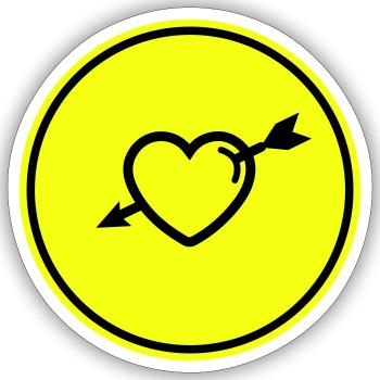 Heart symbol arrow - Sticker size S (10 x 10 cm) - white matte - Front