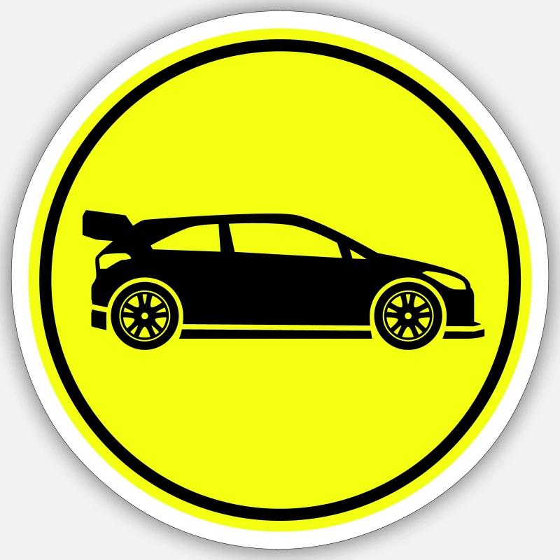 Coureur automobile - Sticker taille S (10 x 10 cm) - blanc mat