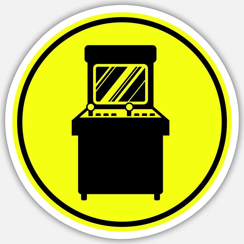 Arcade Retro Gamer - Sticker taille S (10 x 10 cm) - blanc mat