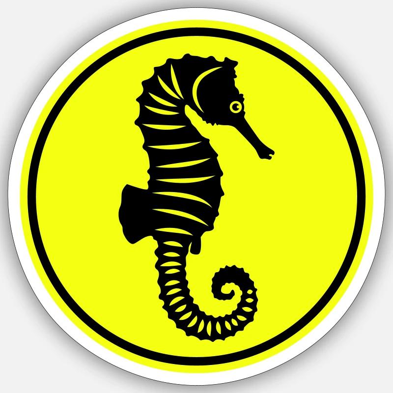 Seepferd tier - Sticker Größe S (10 x 10 cm) - Mattweiß