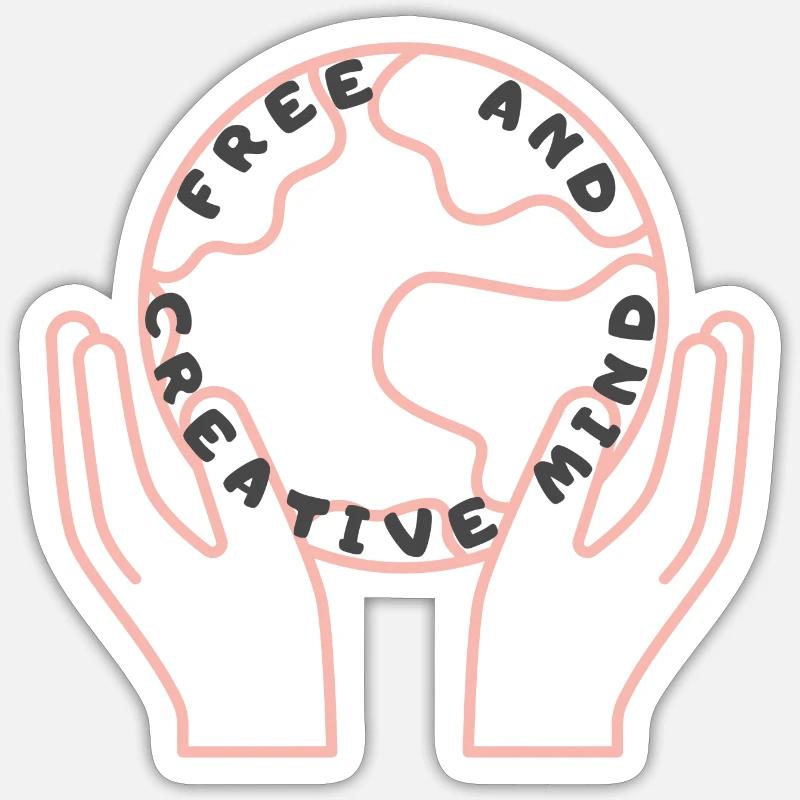 Free and creative mind. - Sticker taille S (10 x 10 cm) - blanc mat