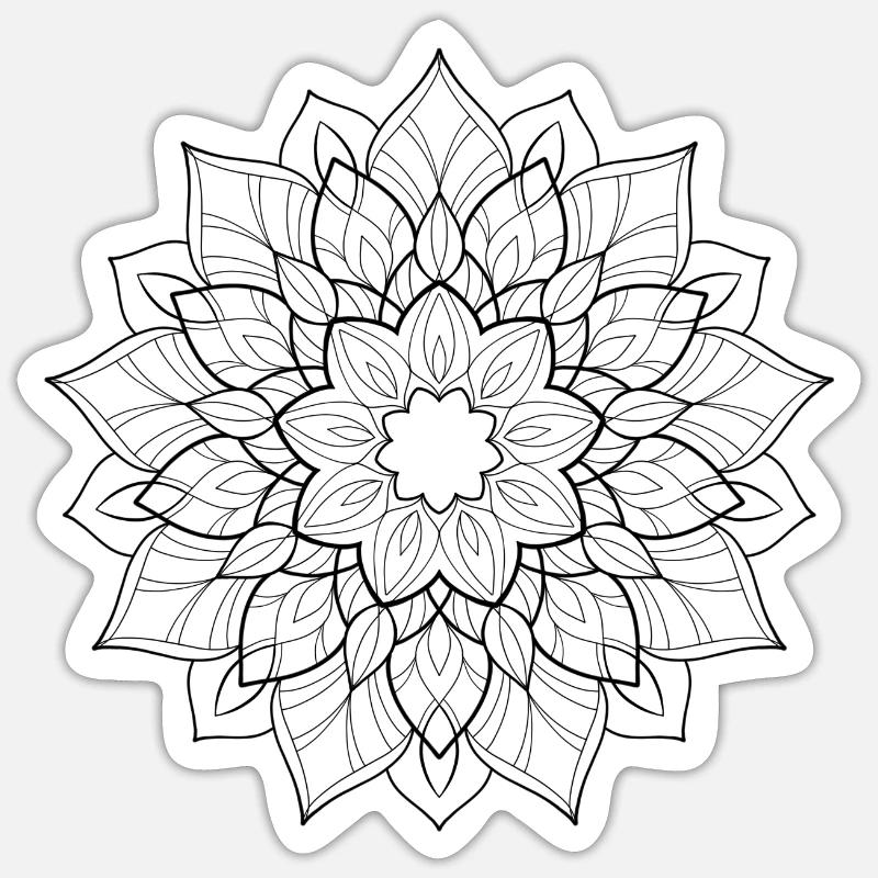 Conception de mandala - Sticker taille S (10 x 10 cm) - blanc mat