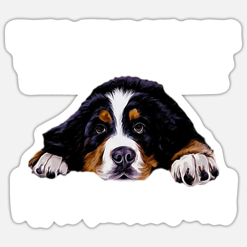 Bouvier bernois - Sticker taille S (10 x 10 cm) - blanc mat
