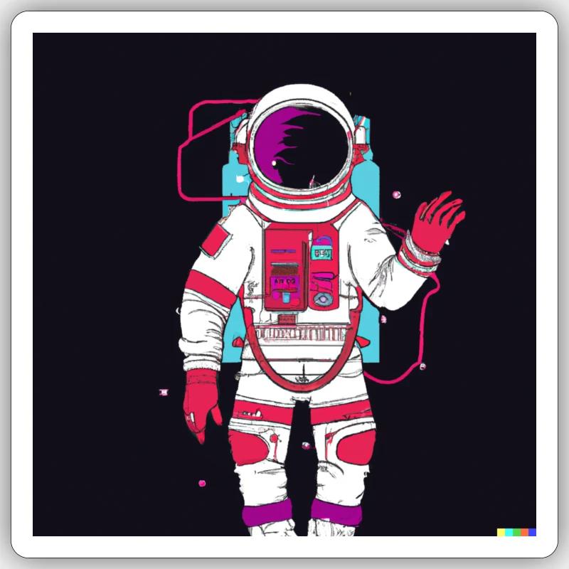 Hello Astronaut - Sticker size S (10 x 10 cm) - white matte