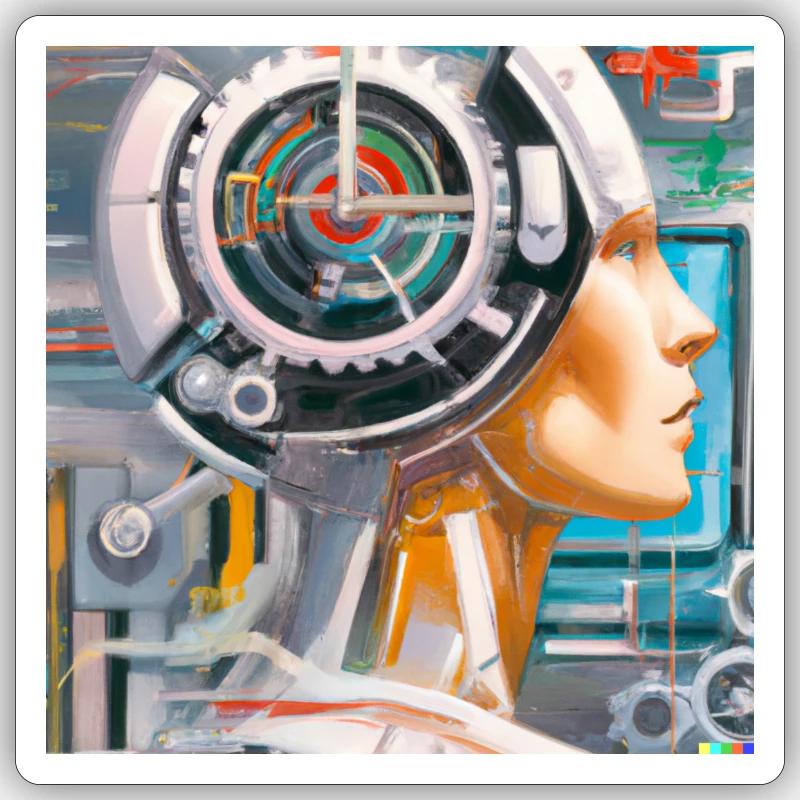 Intelligence artificielle - Sticker taille S (10 x 10 cm) - blanc mat