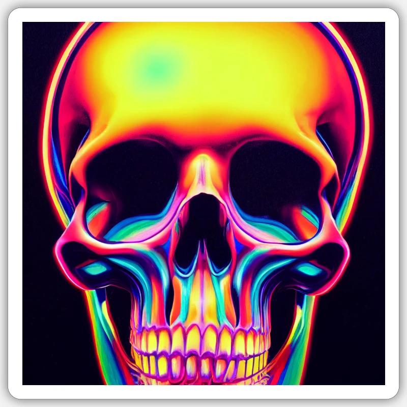 Disco skull - Sticker size S (10 x 10 cm) - white matte