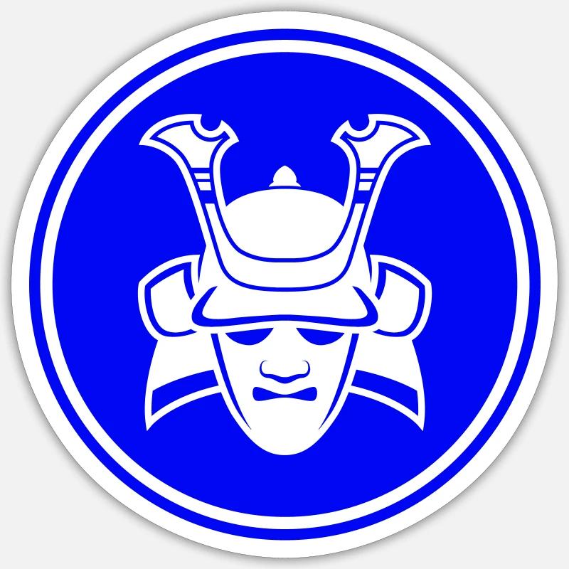 Samurai Helmet - Sticker size S (10 x 10 cm) - white matte