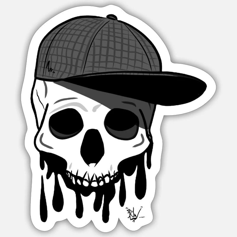 Skull drip. Sticker size S (10 x 10 cm)