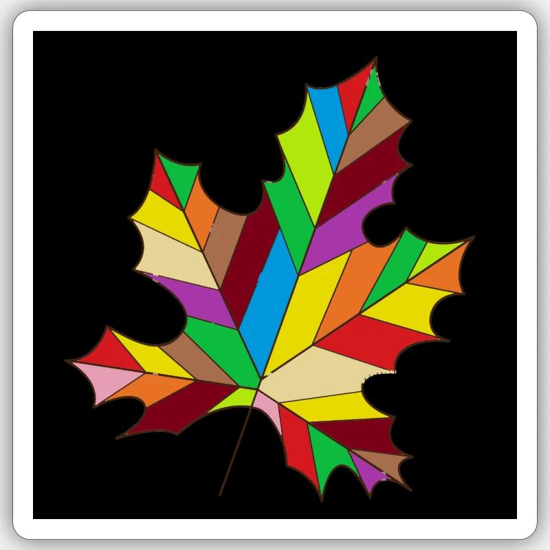 Buntes Blatt Herbst Sticker Größe S (10 x 10 cm)