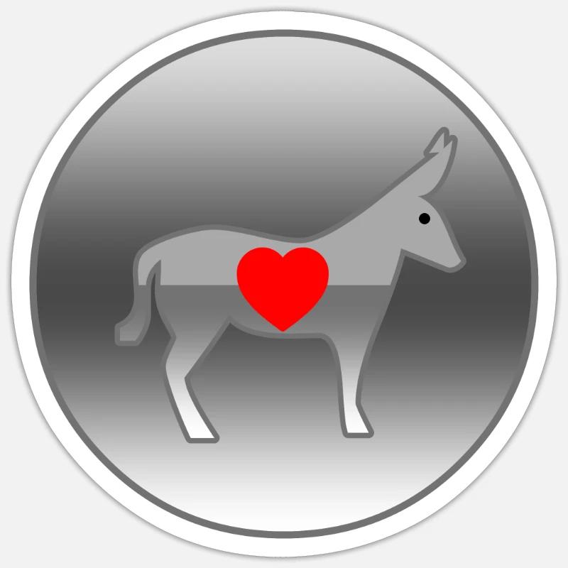 Donkey - Sticker size S (10 x 10 cm) - white matte