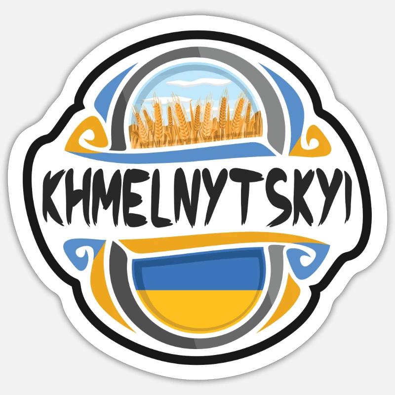Khmelnytskyi Ukraine Flagge Reise Souvenir Abzeichen St Sticker Größe S (10 x 10 cm)