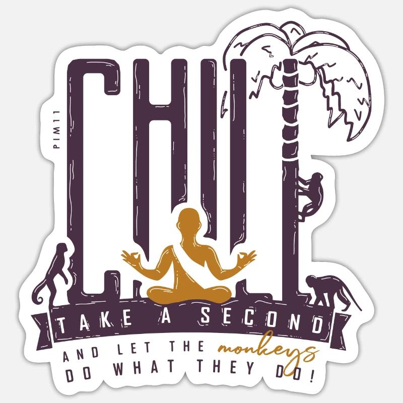 Chill (farbig) - Sticker Größe S (10 x 10 cm) - Mattweiß