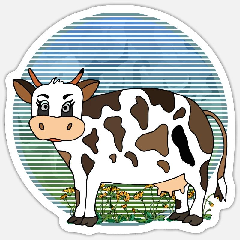 Kuh - Sticker Größe S (10 x 10 cm) - Mattweiß