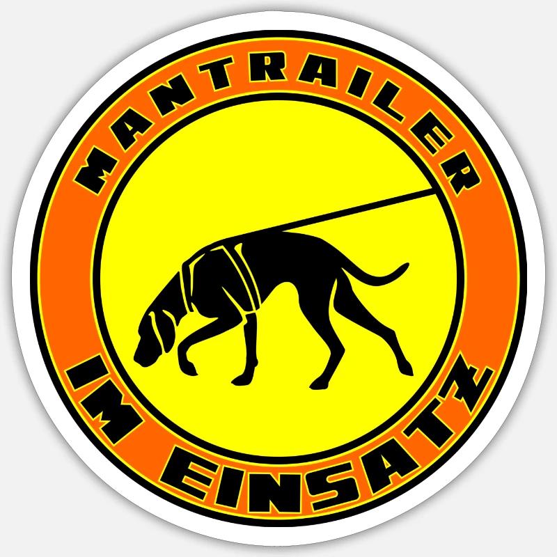 Mantrailer im Einsatz Jagdhund 2 - Sticker Größe S (10 x 10 cm) - Mattweiß