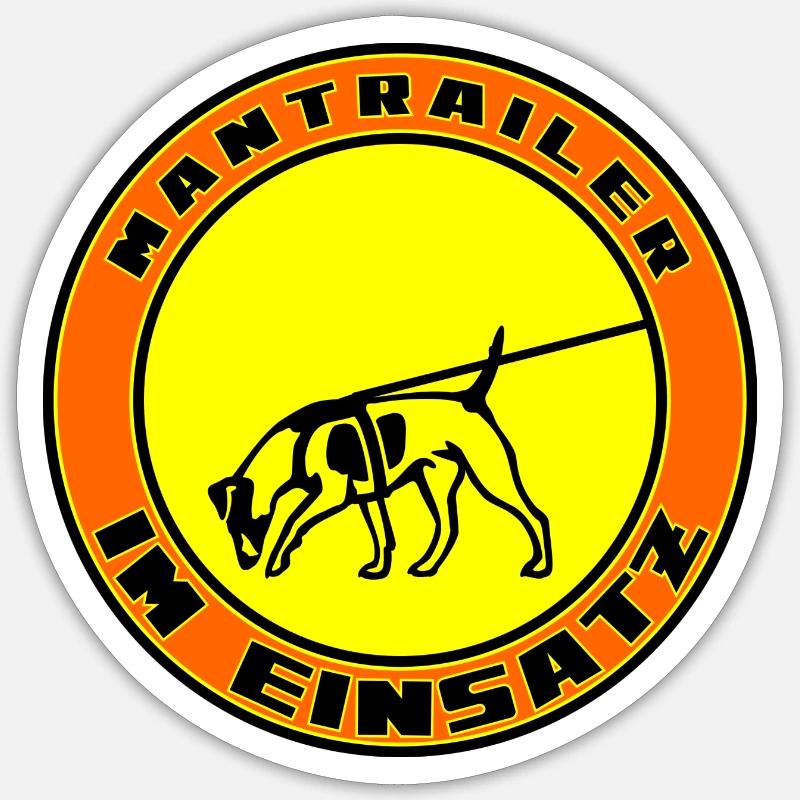 Mantrailer im Einsatz Jack Russel / Foxterrier - Sticker Größe S (10 x 10 cm) - Mattweiß
