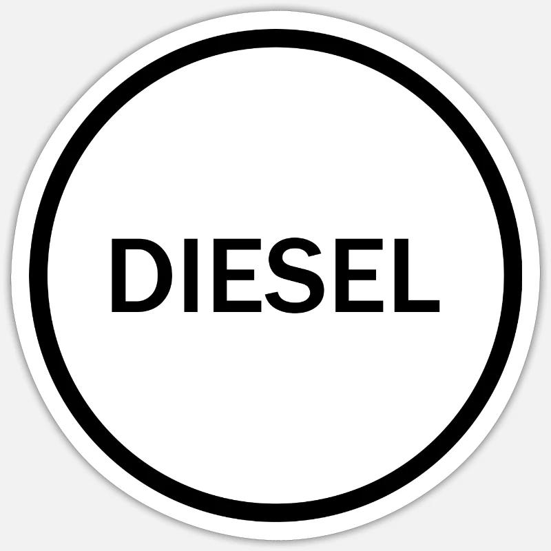 Diesel - Sticker taille S (10 x 10 cm) - blanc mat