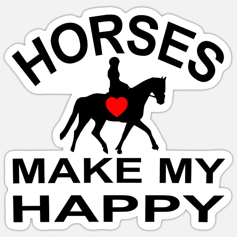 Cheval - Sticker taille S (10 x 10 cm) - blanc mat