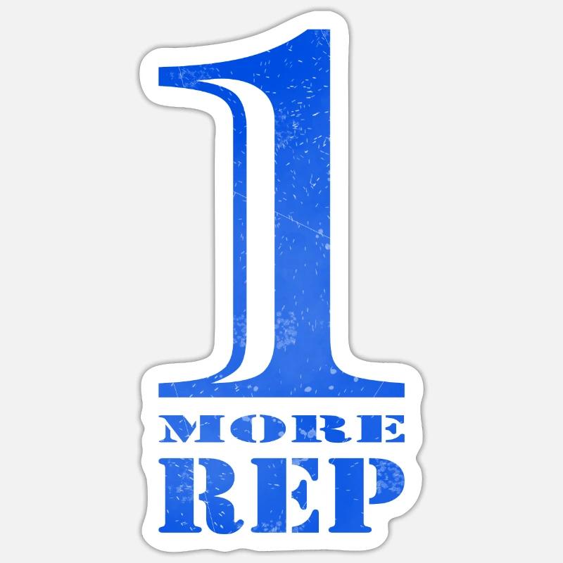 One more rep! - Sticker size S (10 x 10 cm) - white matte
