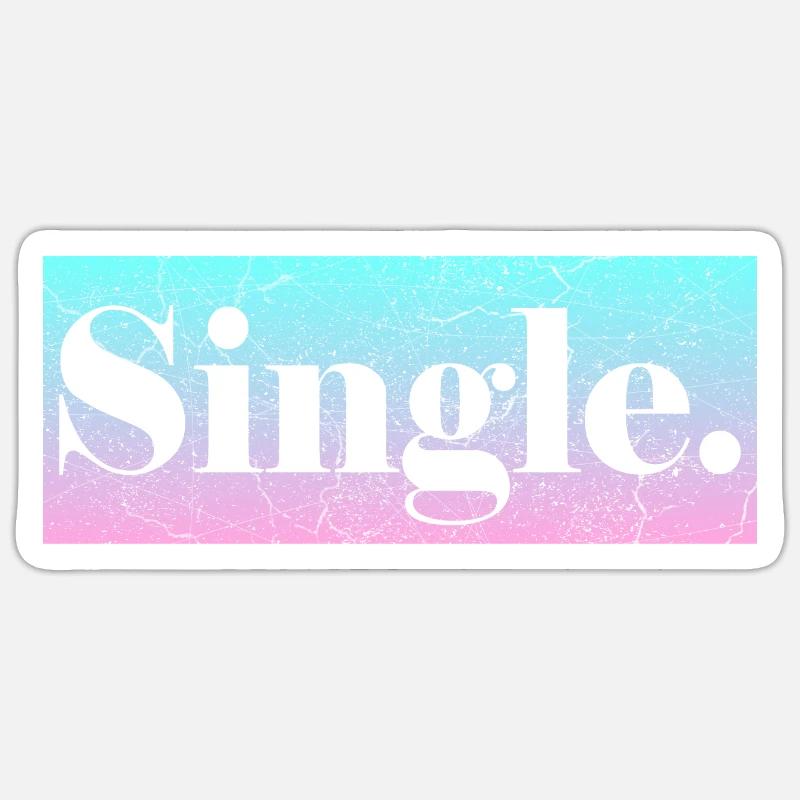 Célibataire - Sticker taille S (10 x 10 cm) - blanc mat
