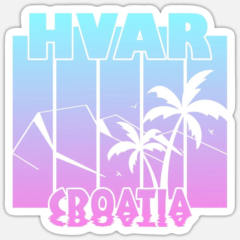 Hvar Croatia - Sticker Größe S (10 x 10 cm) - Mattweiß