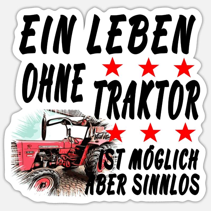 Traktor - Sticker Größe S (10 x 10 cm) - Mattweiß