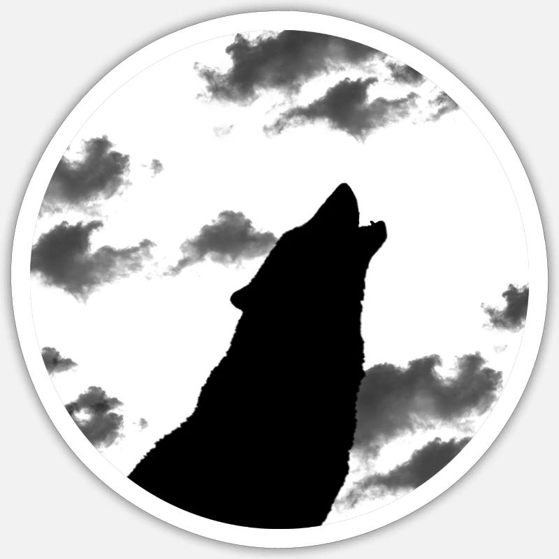 Night Wolf - Sticker Größe S (10 x 10 cm) - Mattweiß