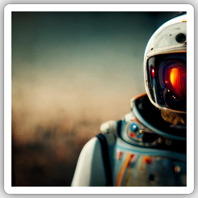 Astronaute - Sticker taille S (10 x 10 cm) - blanc mat