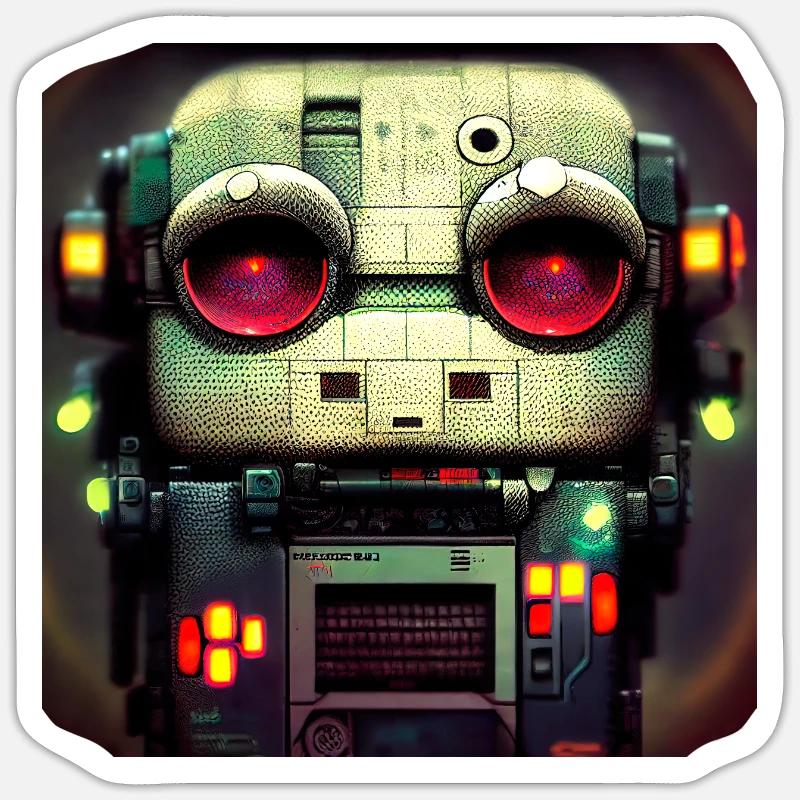 Virtueller Roboter Sticker Größe S (10 x 10 cm)