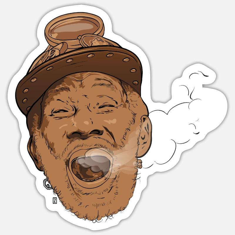 Reggae-Mann - Sticker Größe S (10 x 10 cm) - Mattweiß