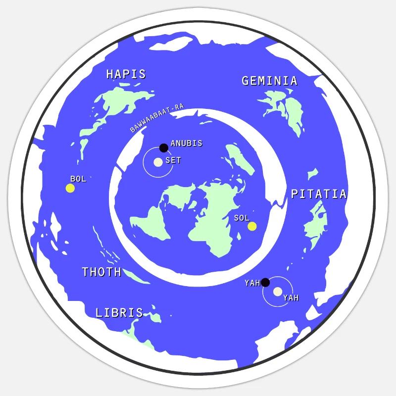 Earth Map - Sticker Größe S (10 x 10 cm) - Mattweiß
