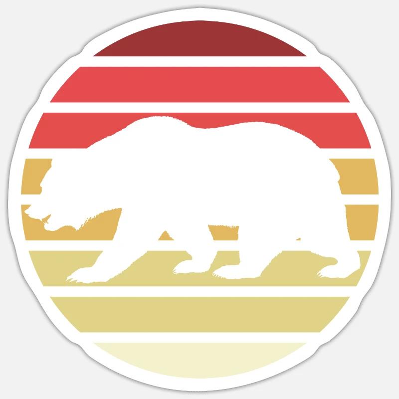 Bär - Sticker Größe S (10 x 10 cm) - Mattweiß