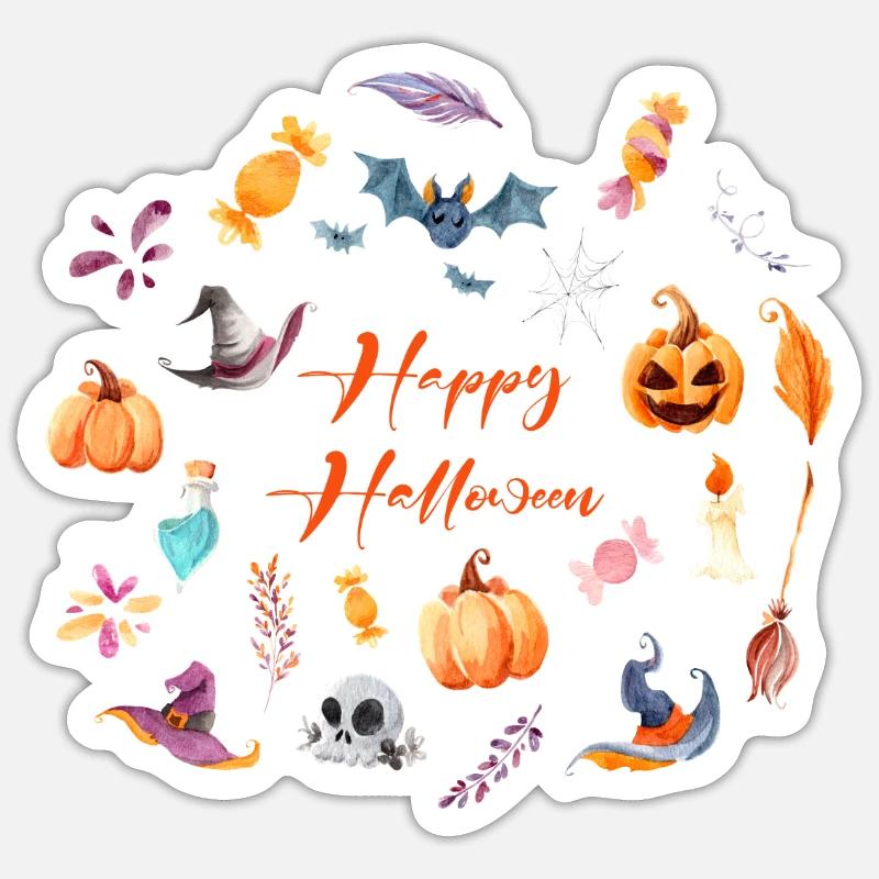 Joyeux halloween - Sticker taille S (10 x 10 cm) - blanc mat