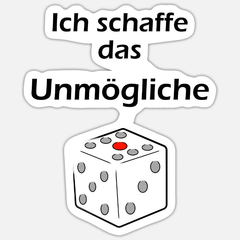 Ich schaffe das Unmögliche - Sticker Größe S (10 x 10 cm) - Mattweiß