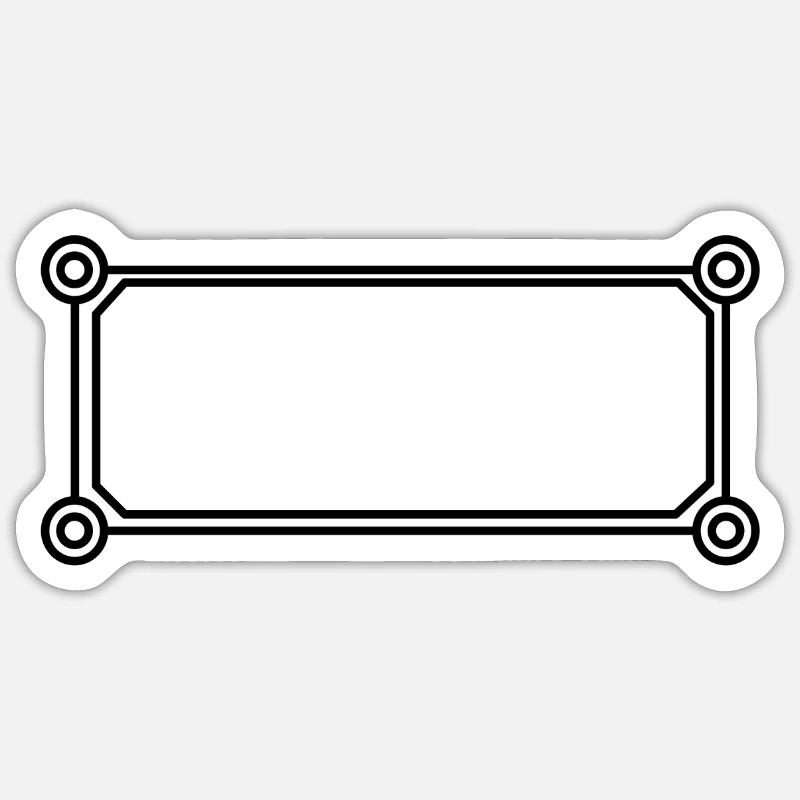 Rechteckiger Rahmen schwarz runde Ecken Sticker Größe S (10 x 10 cm)