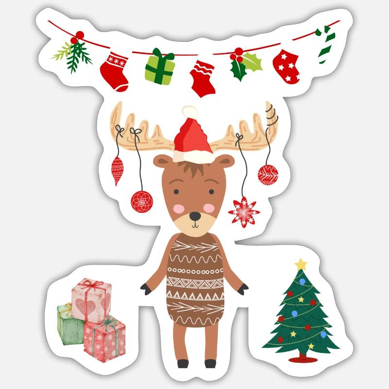 Geschenkidee Frau Mann Weihnachtspullover hässlicher Humor - Sticker Größe S (10 x 10 cm) - Mattweiß