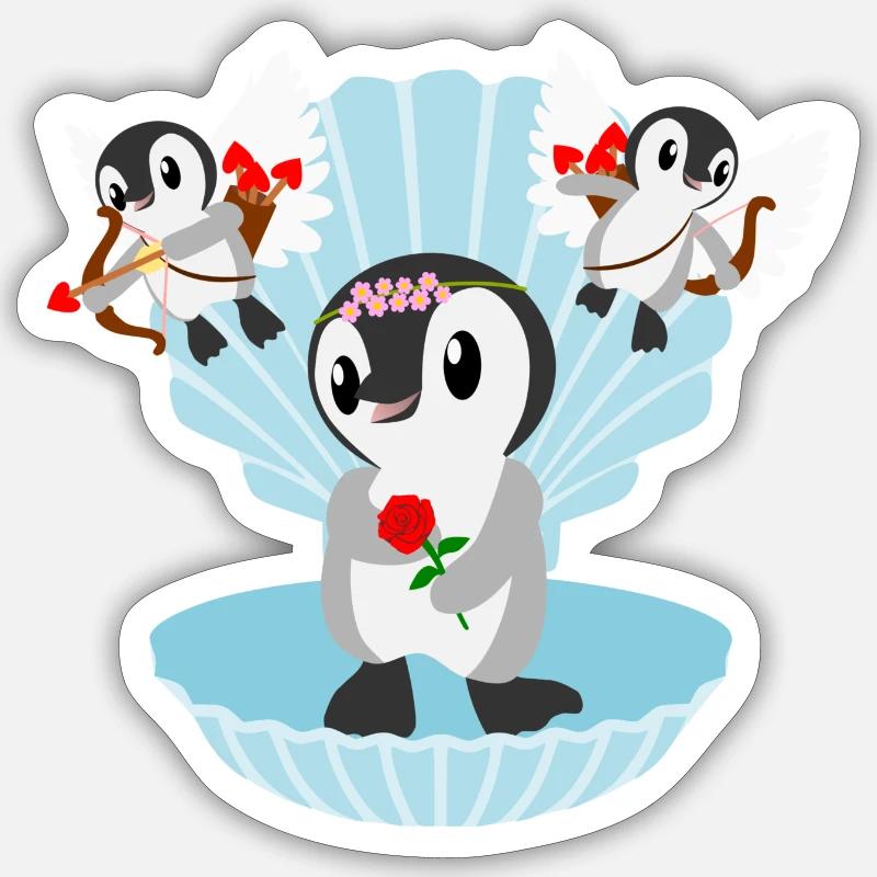 Pingouin - Naissance d’Aphrodite Sticker taille S (10 x 10 cm)