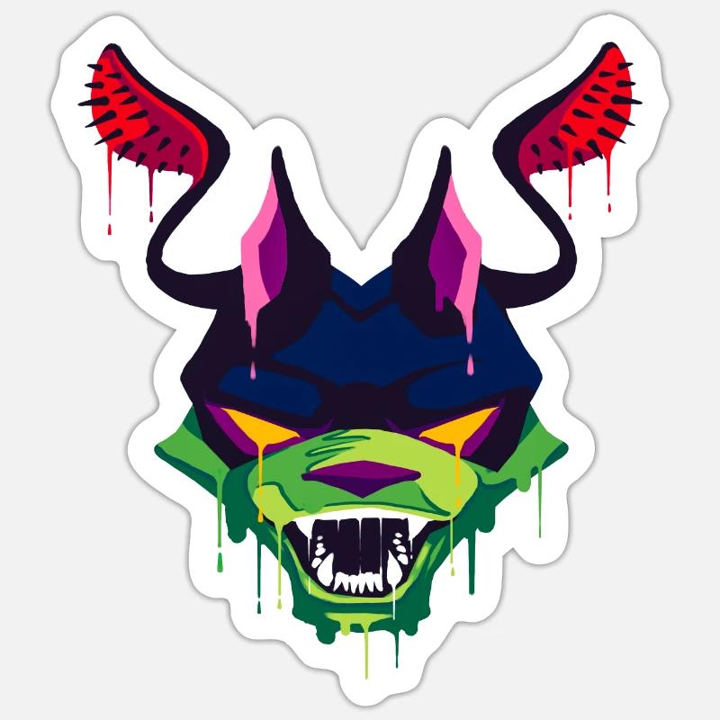 Conception effrayante et belle du dragon de déplacement Sticker taille S (10 x 10 cm)