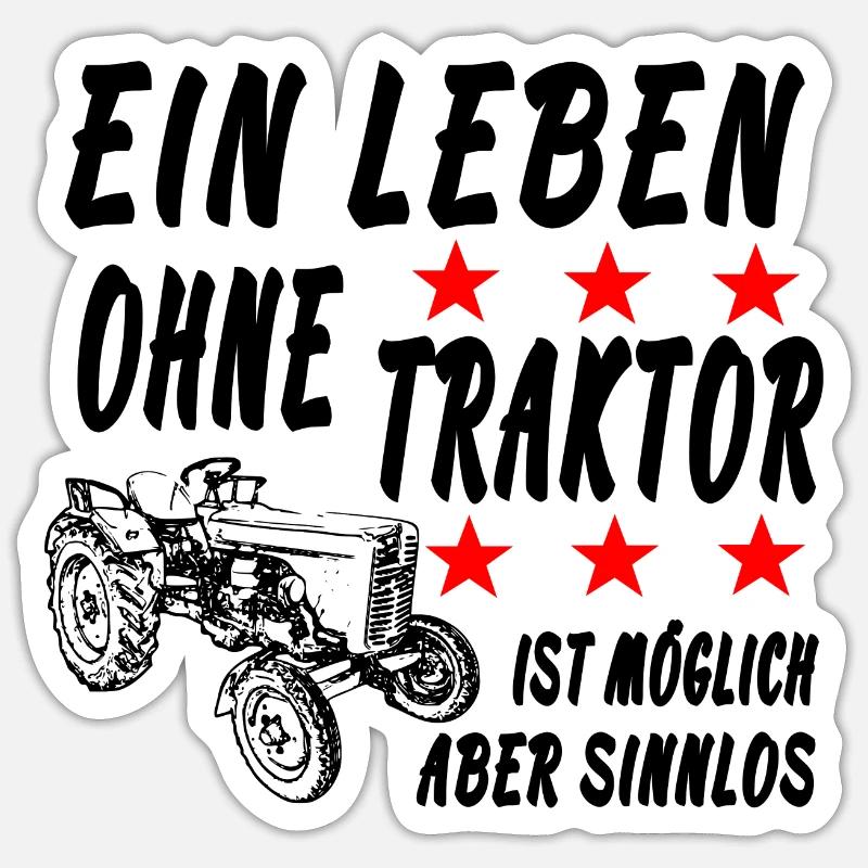 Traktor - Sticker Größe S (10 x 10 cm) - Mattweiß