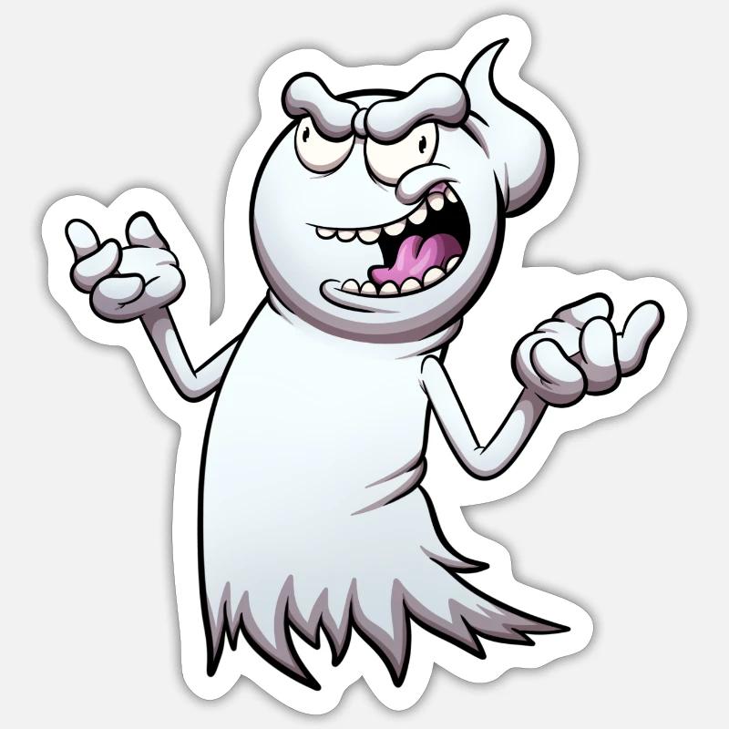Evil Laughing Ghost - Sticker size S (10 x 10 cm) - white matte