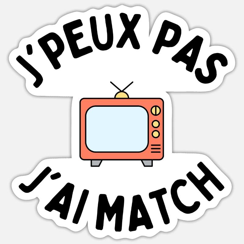 j'peux pas j'ai match - Sticker taille S (10 x 10 cm) - blanc mat