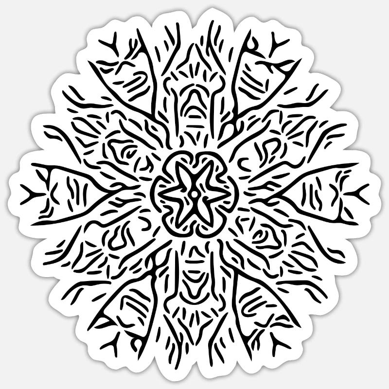 Mandala Flower Lines Abstract Shape Pattern Sticker taille S (10 x 10 cm)