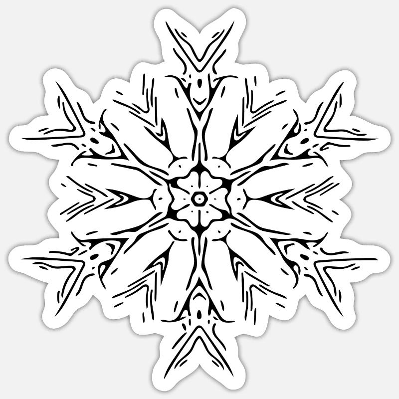 Mandala Lines Abstract Shape Pattern - Sticker taille S (10 x 10 cm) - blanc mat