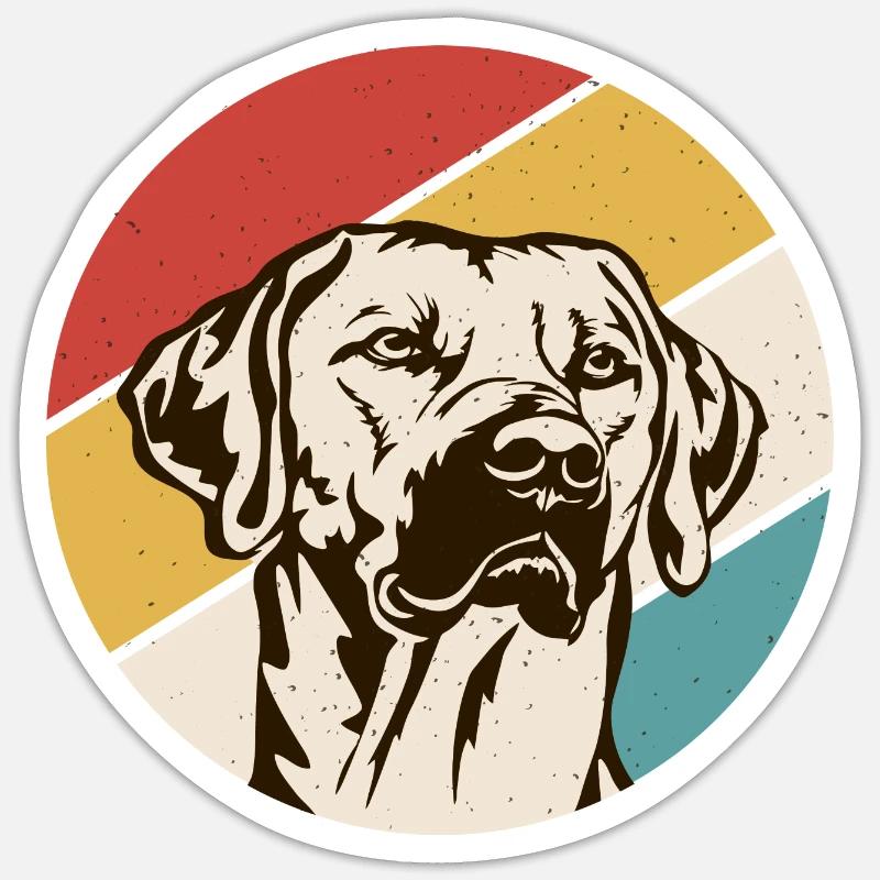 Chien Rhodesian Ridgeback - Sticker taille S (10 x 10 cm) - blanc mat