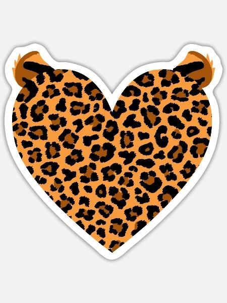 Gepardenherz-Design für Geparden-Fans - Sticker Größe S (10 x 10 cm) - Mattweiß